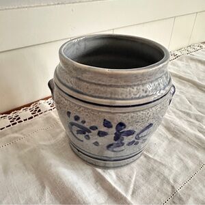 Salt glaze Blue and gray stoneware planter